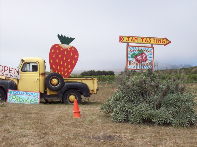truck sign at entrance to farm